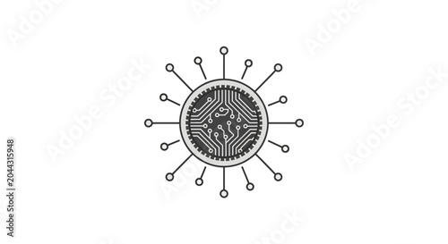 Viral pathogen microbe icon illustration.