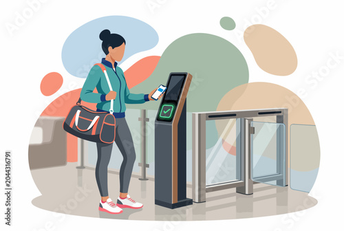 Photos Modern gym check-in with touchless smartphone kiosk system