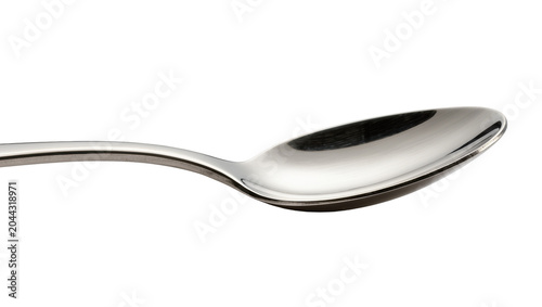 Fotografie Polished Metal Spoon with Curved Handle