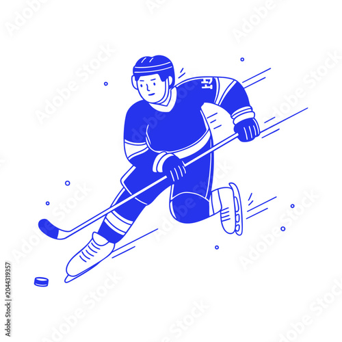 Photography Ice hockey player skating doodle illustration