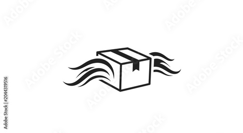 Fast delivery package box icon.