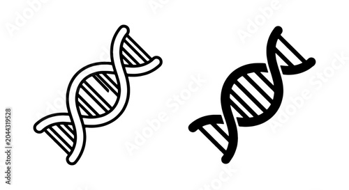 Schilderij op canvas DNA Helix Icons, Genetic Code Symbols, Molecular Biology Graphics, Science Resea