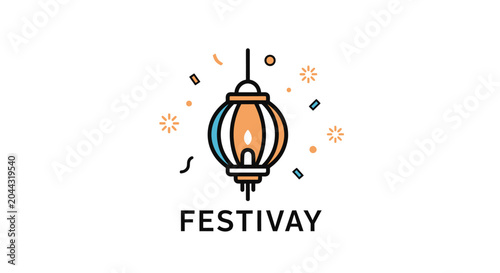 Festival lantern with colorful decorations.