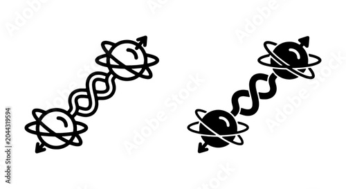 Foto Quantum Entanglement Icons, Physics Concept, Science Technology, Abstract Illust
