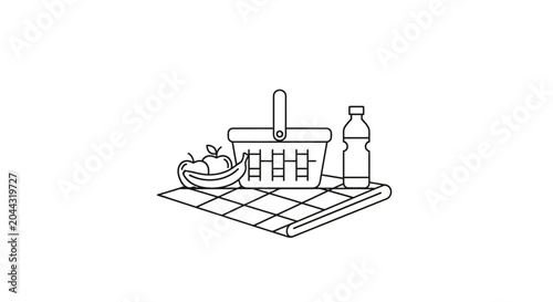 Line drawing of a kitchen counter.