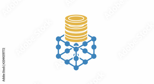 Molecular structure with coin stack model.