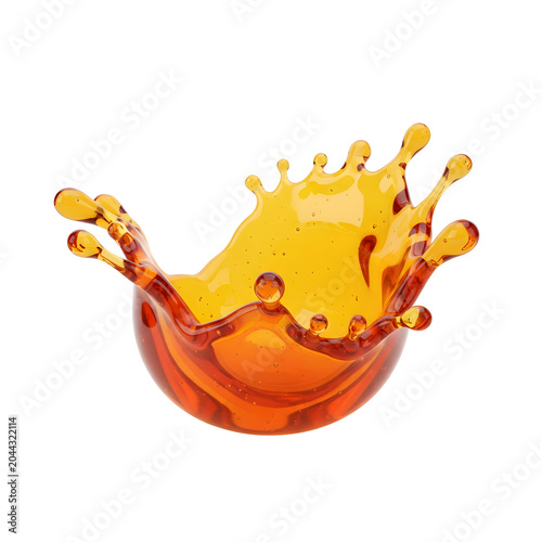 Splash of golden liquid droplets falling.