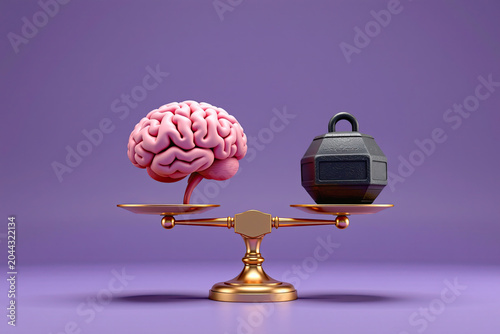 Balancing Brain and Speaker Against Purple Background