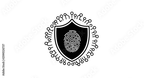 Fingerprint on shield with Georgian script.