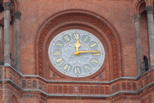 Photos The ornate clock face of Berlin's Rotes Rathaus fills the red brick facade