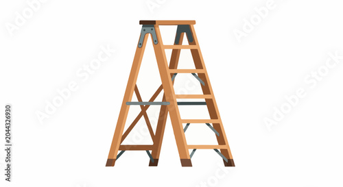 Wooden stepladder, tool for reaching heights, for home or work