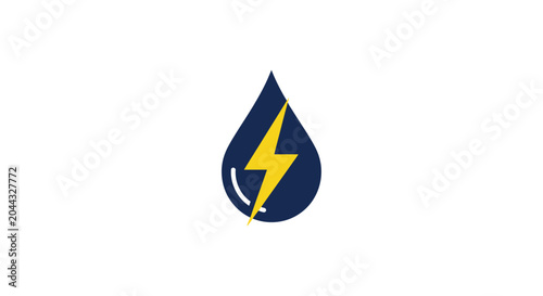 Electricity Water Droplet Energy Symbol.