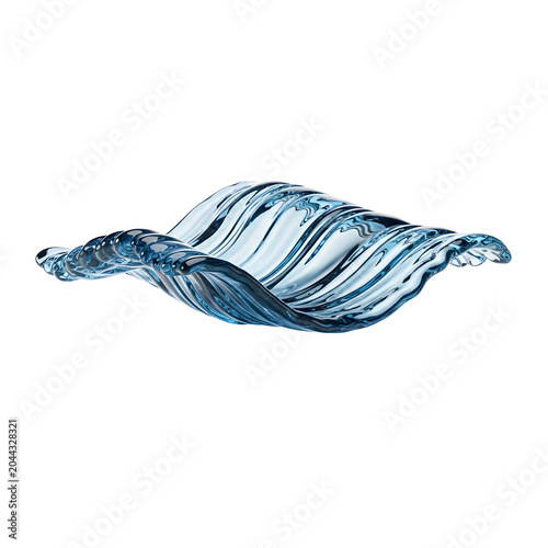 Decorative Blue Glass Leaf Shaped Dish.