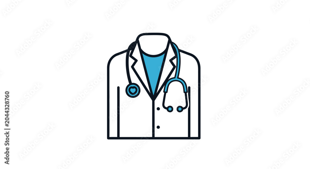 Fototapeta premium Doctor white coat with stethoscope.