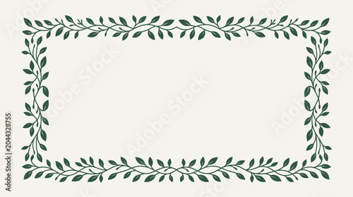 Photos Green leafy border frame design element.