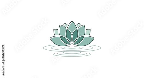 Lotus Flower Illustration in Water.