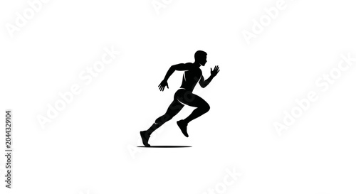 Man Running Silhouette in Motion.