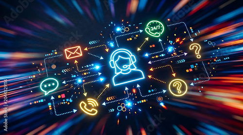 Dynamic Digital Network Facilitating Seamless Global Customer Support and Interconnected Communication Services for Modern Business Solutions