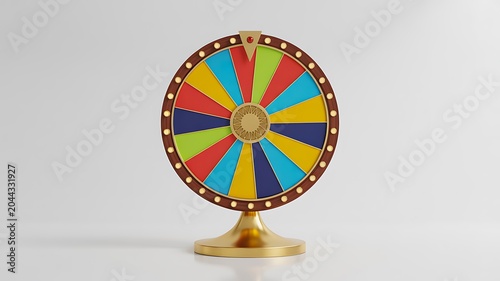 Colorful prize wheel isolated on white background