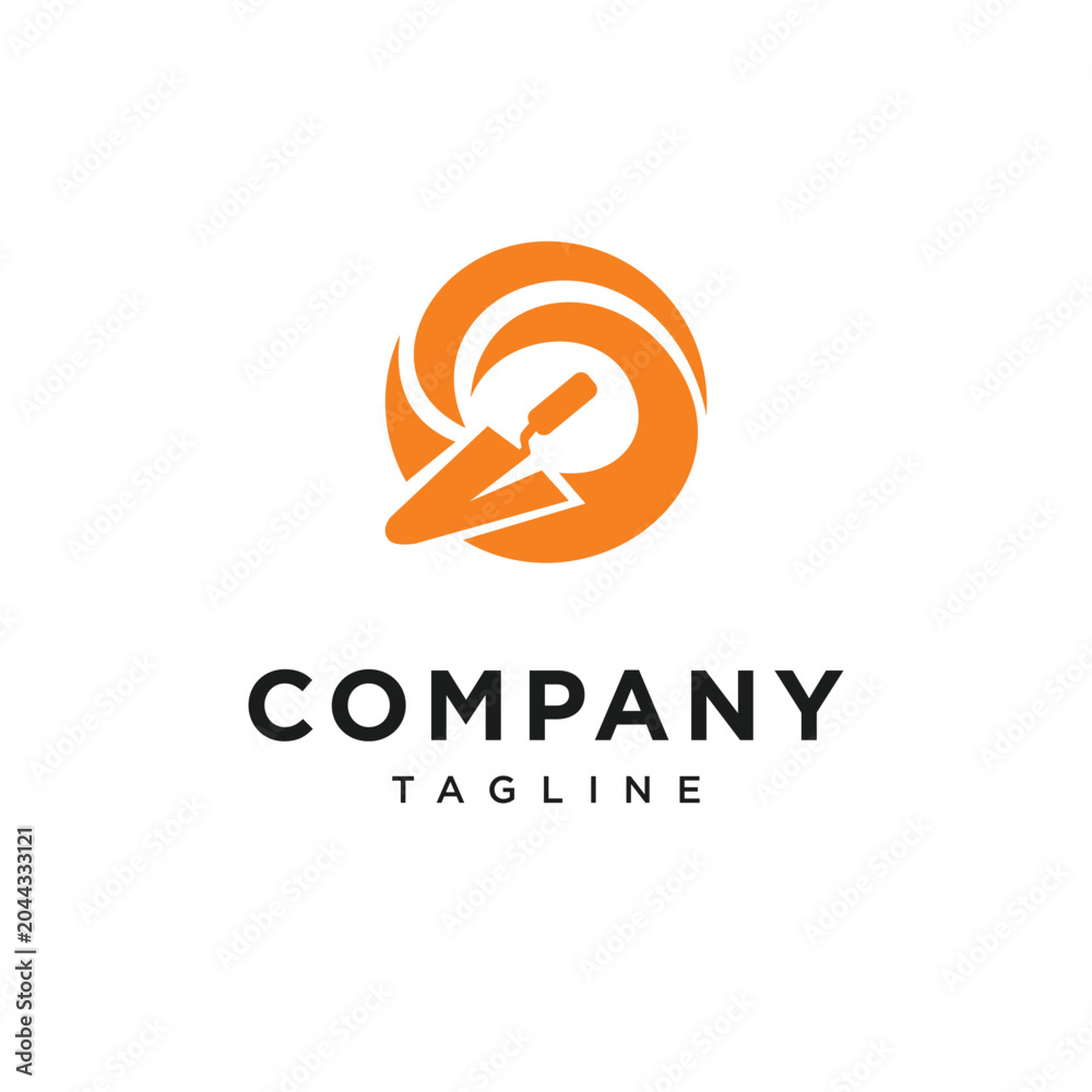 Fototapeta premium Circle Plaster Contruction Logo Icon Vector