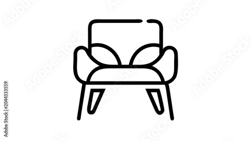 Modern armchair icon, outline style