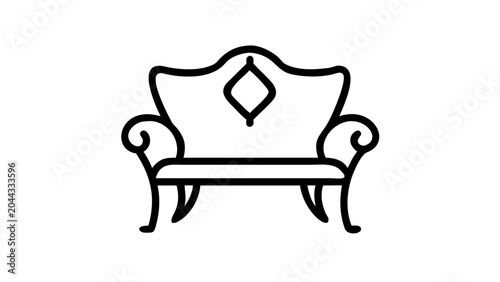 Schilderij op canvas Vintage sofa icon, classic furniture silhouette