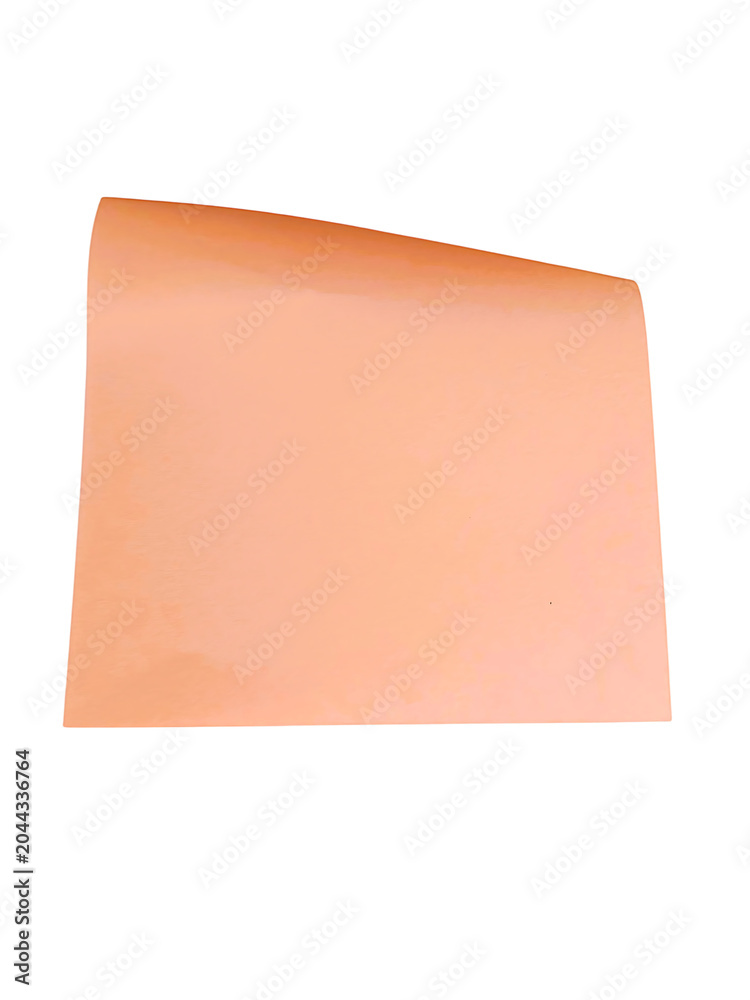 Fototapeta premium Blank peach colored square paper note