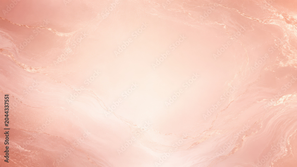 Fototapeta premium soft peach marble texture with glowing lines and central copy space
