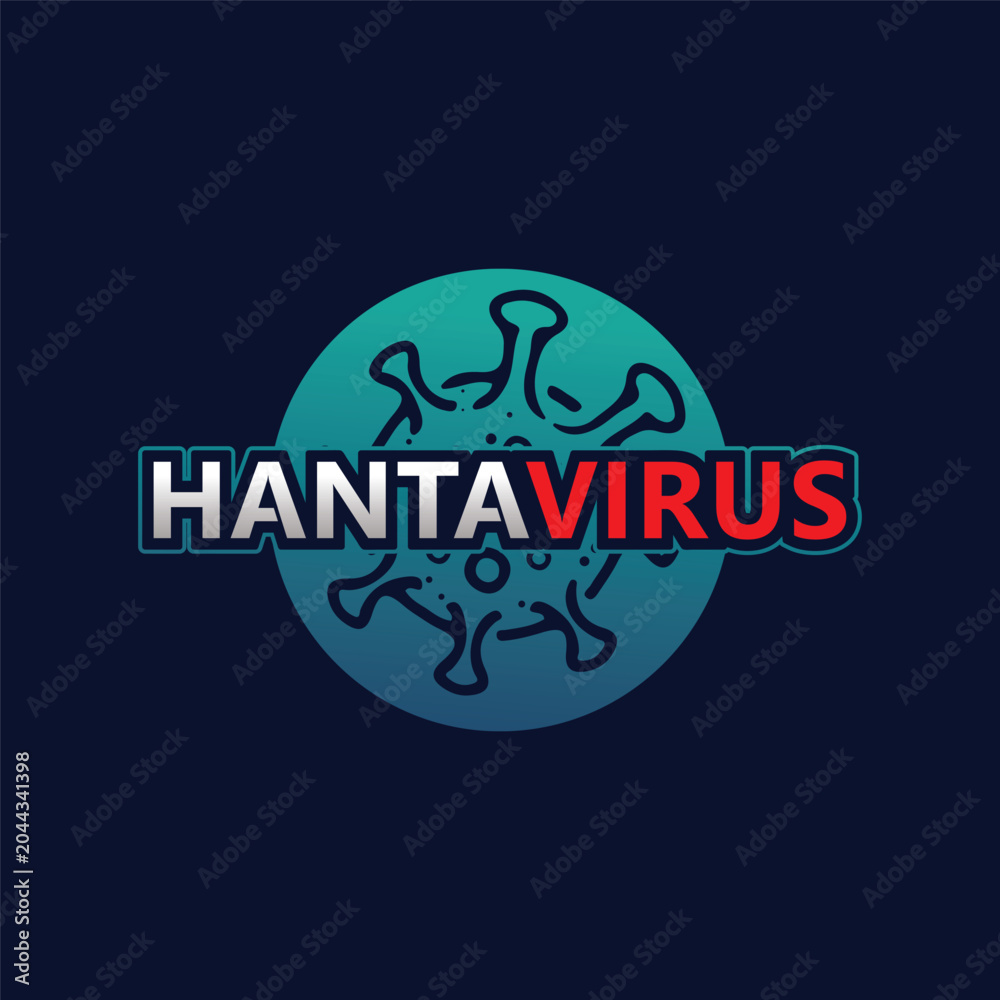 Obraz premium Hantavirus Medical Emblem Logo Vector Icon With Rodent Infection Representation Concept