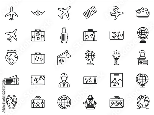 Travel icons silhouette