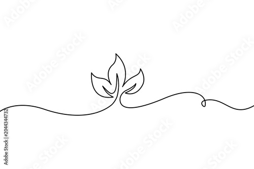 one line drawing of  Growing Sprouts, vector