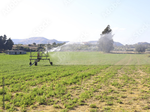 Sprinkler Irrigation System in Open Field