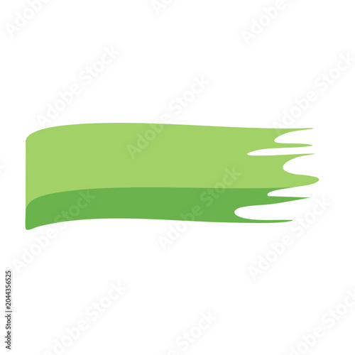 Green brush stroke banner with transparent background