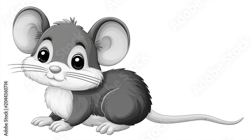 petit rat en noir et blanc