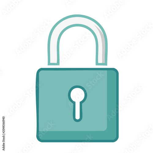 Teal padlock icon with white background
