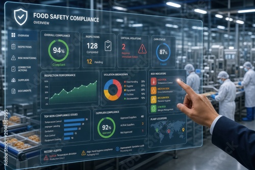 Digital Food Safety Compliance Dashboard Concept