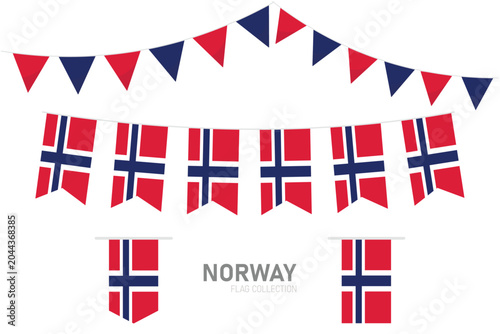 Norway national flag collection, Flag garlands festive bunting triangle banners and hanging flag