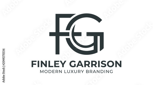 Tableau sur toile Finley Garrison Modern Luxury Branding Logo - Monogram FG