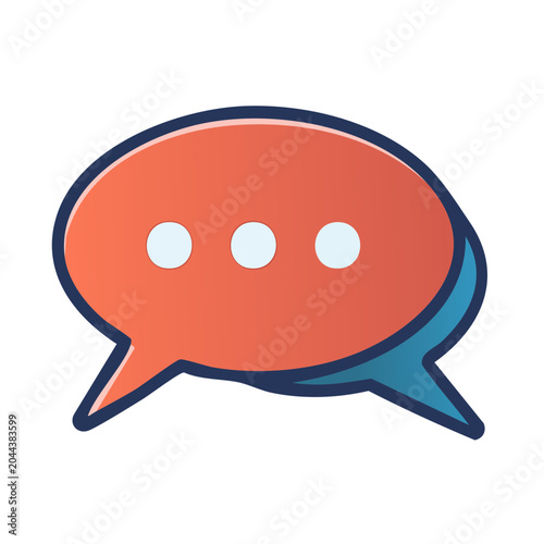 Speech bubble icon with dots for communication