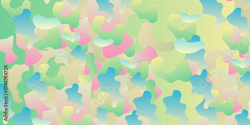 Canvastavla Abstract seamless pattern with colorful organic shapes in pink orange mint green and lavender