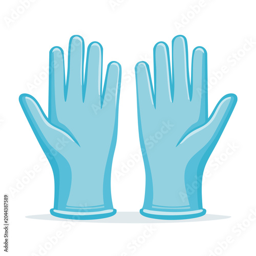 Pair of blue medical gloves illustration