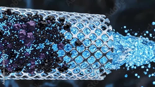 Hexagonal lattice structure with glowing particles