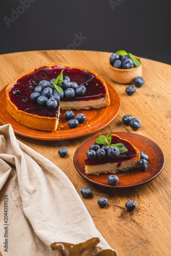 Blueberry pie with blueberries