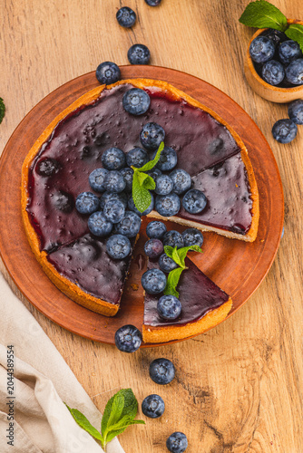 Blueberry pie with blueberries