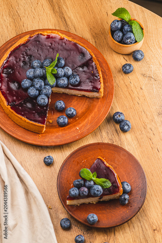 Blueberry pie with blueberries