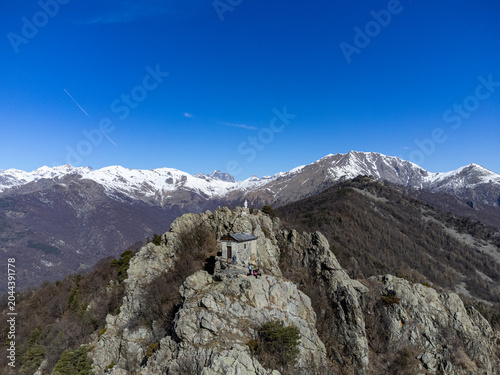 View of the summit of Rocca Sella (Caprie - Italy)