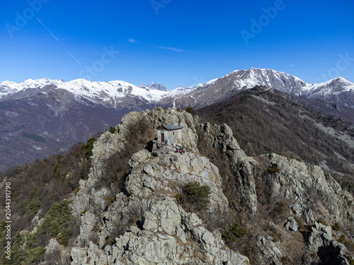 Quadro em tela View of the summit of Rocca Sella (Caprie - Italy)