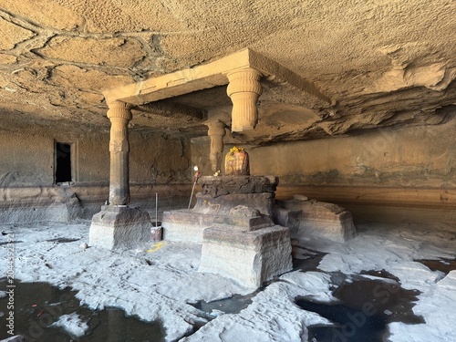Shivling at one of the caves at Harishchandragad Fort, Maharashtra