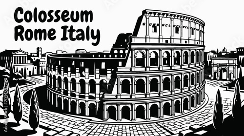Canvas Print colosseum rome historic landmark ancient architecture heritage travel tourism cu