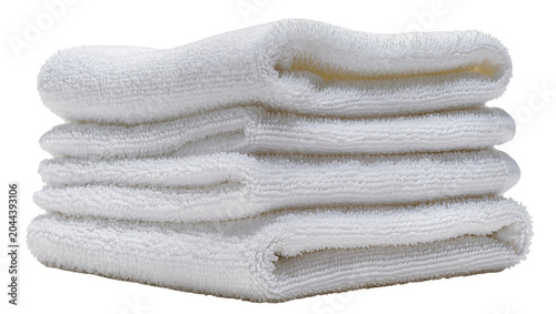 Fotografie Stack of fluffy white terry cloth towels